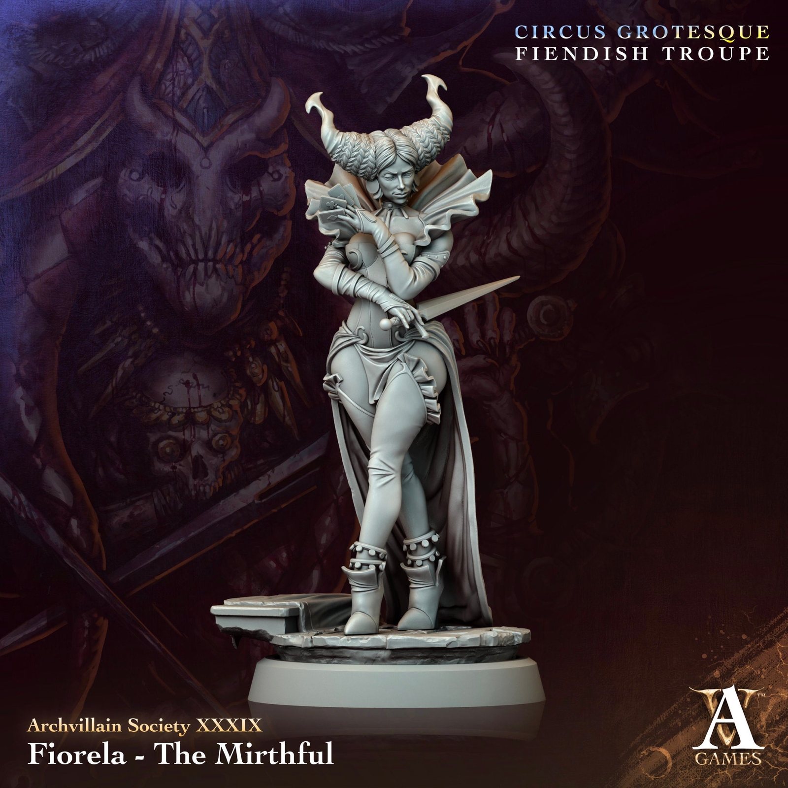 3D Printed Archvillain Games Fiorela The Mirthful Archvillain Society Vol XXXIX