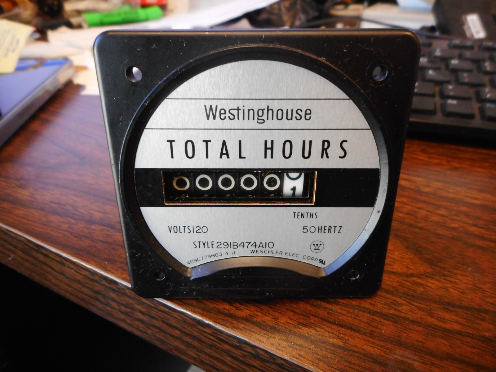 Vintage Westinghouse (weschler)   hour meter    291B474A10   NEW OLD STOCK