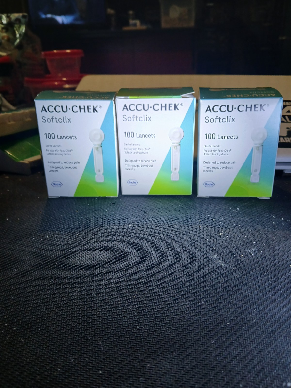 (3) Roche Accu-chek Soft Clix Lancets - 100 Count