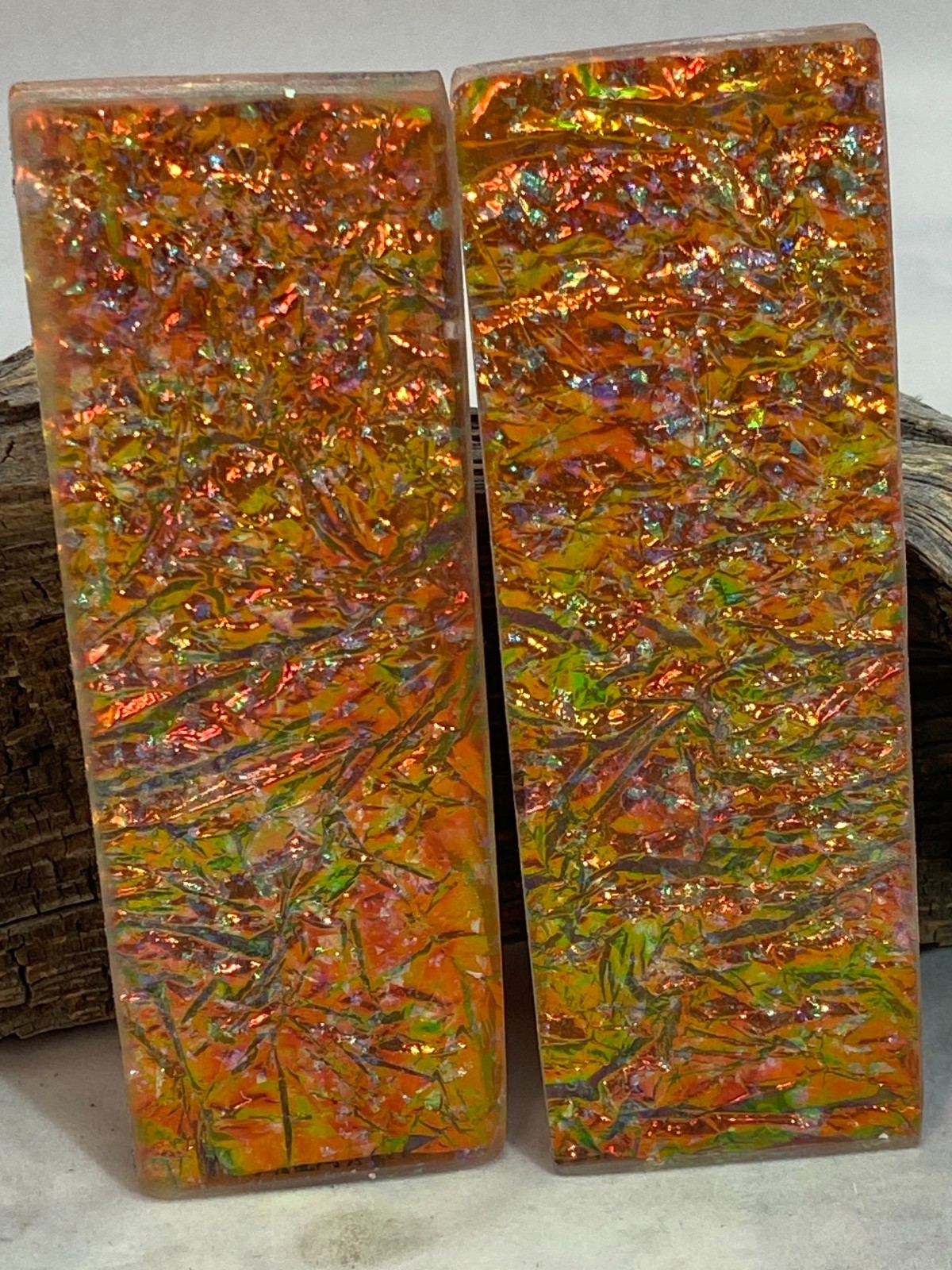 Dichroic Film Epoxy Knife Scales (5/16") (Pair)(R144)