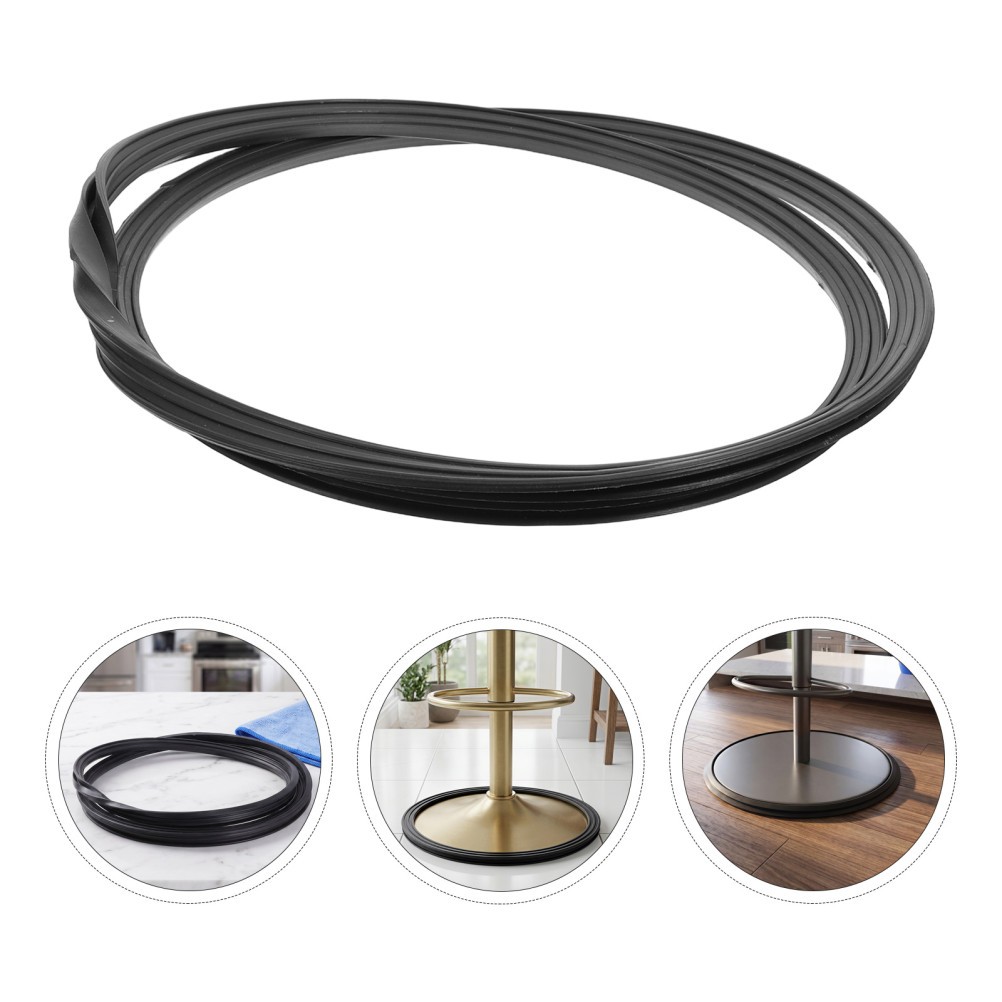 2pcs Bar Stool Base Protector Ring, Non-Slip Black Chassis Pad, 38.5cm/15"