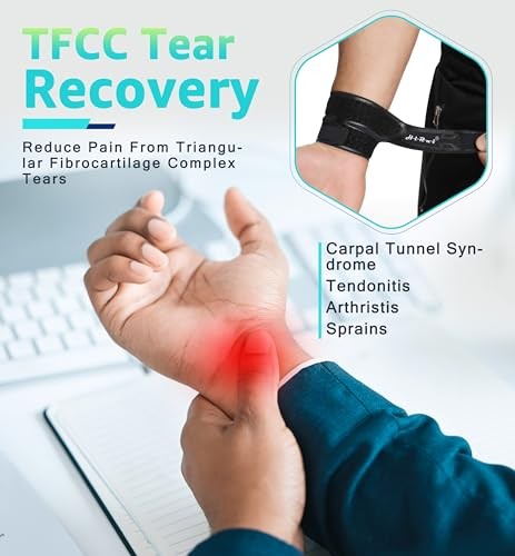Wrist Brace Wrist Wrap for TFCC Tears, Ultra-thin Compression Black, 1 Pack