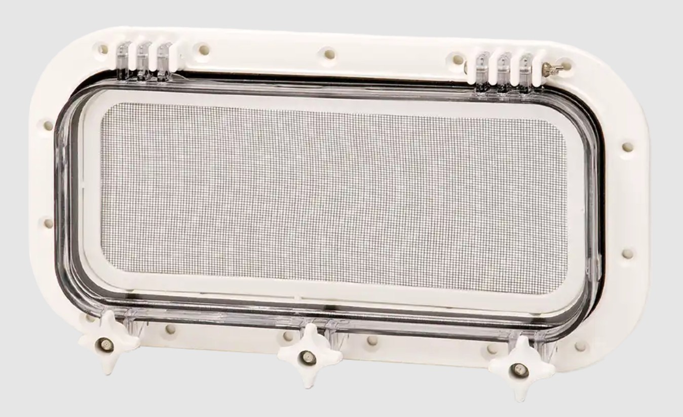 Bomar Gray Series Rectangular Opening Molded Portlight