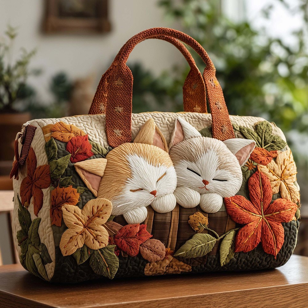 Quilted Embroidery Travel Duffel Bag Handbag Multi-use Sport Gym Luggage Bag 38