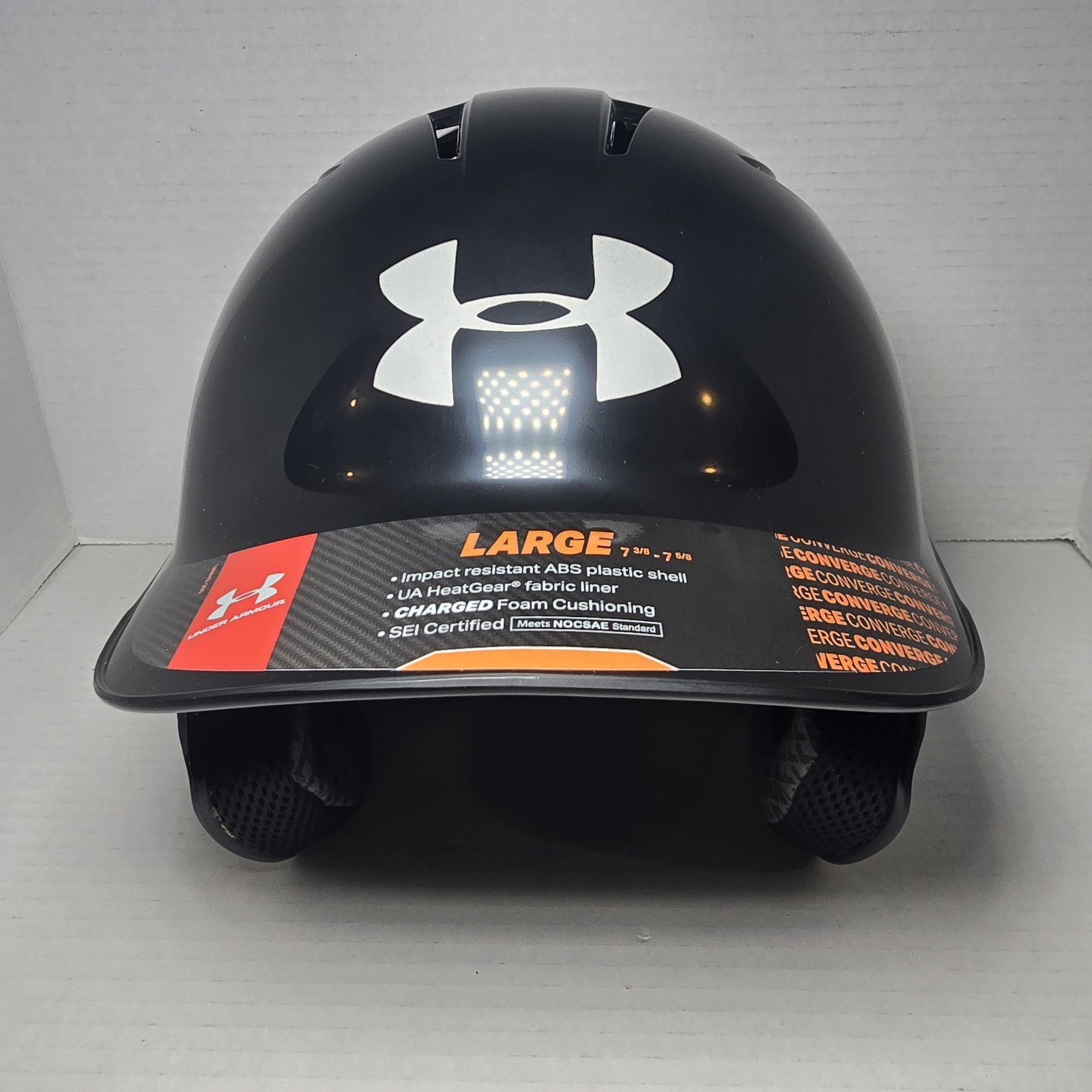 Under Armour Baseball Batting Helmet Adult UABH2-200 Large Black Foam New