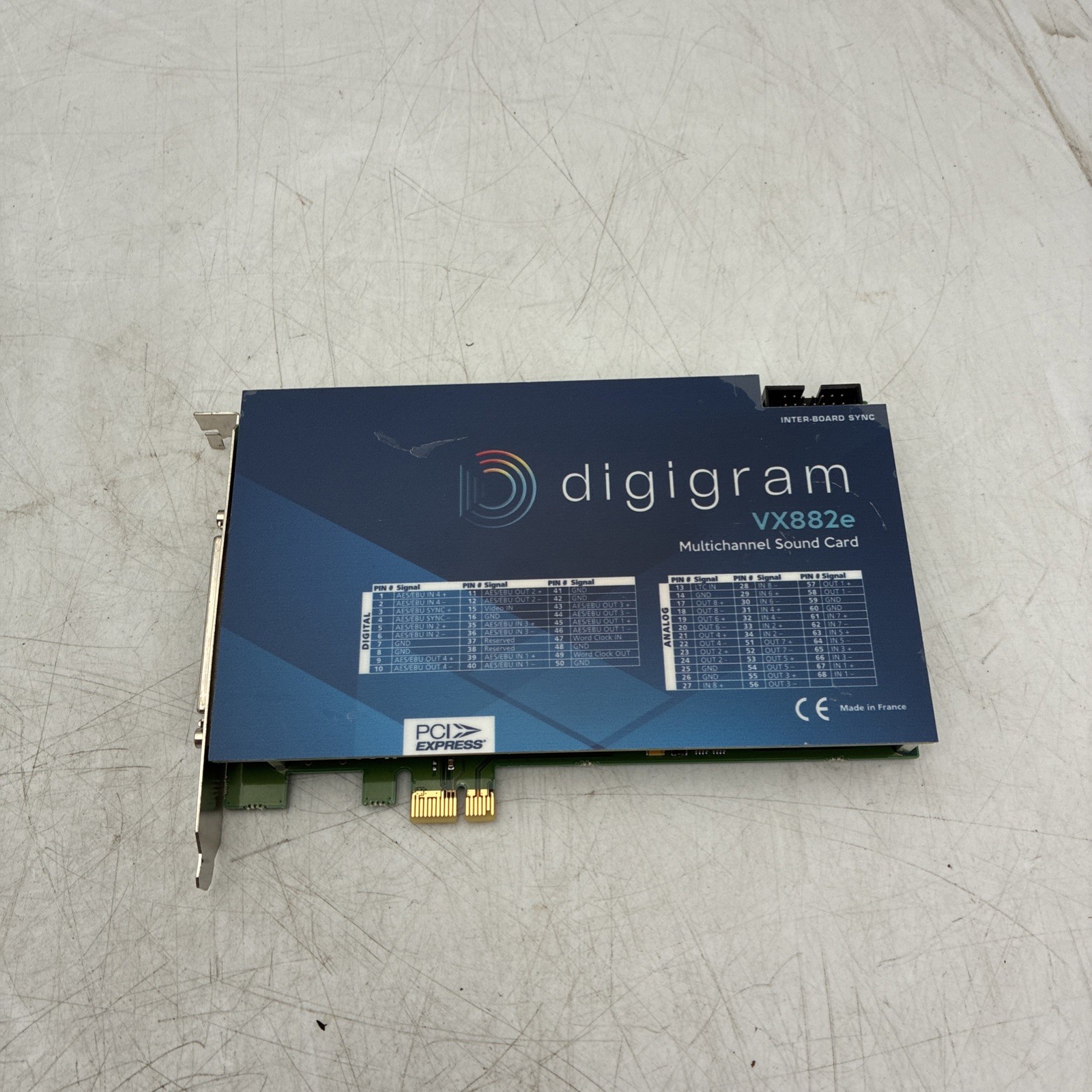Digigram VX882e 8 Channel Analog/AES Digital 24-Bit/192kHz  Sound Card No Cables