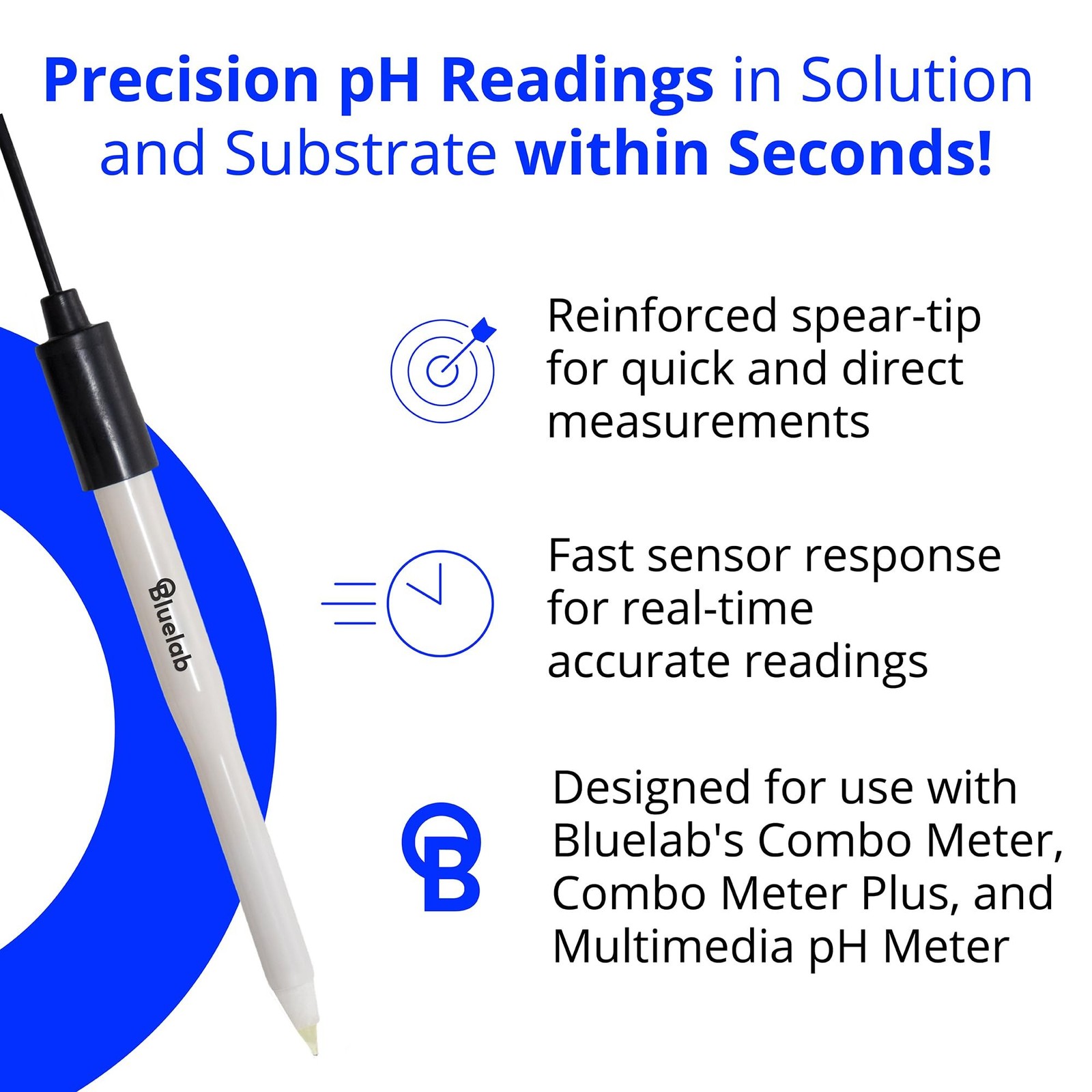 Bluelab PROBPH pH Probe for Water, Replacement Electrode for Meter,... Fast Ship