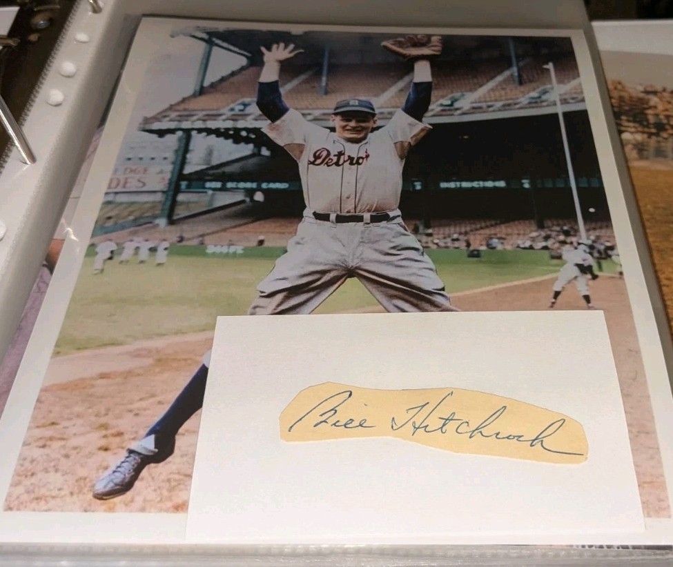 Bill Hitchcock Detroit Tigers Signed Cut With 8x10 Photo W/Our COA B