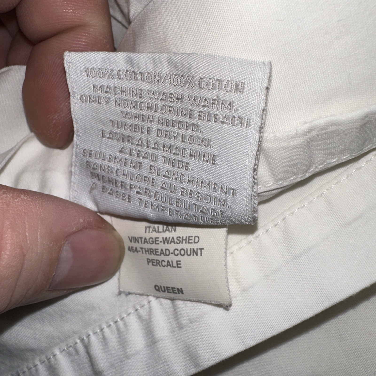 Restoration Hardware Pisolo 464 Thread Count White Queen Flat Sheet Dust Bag