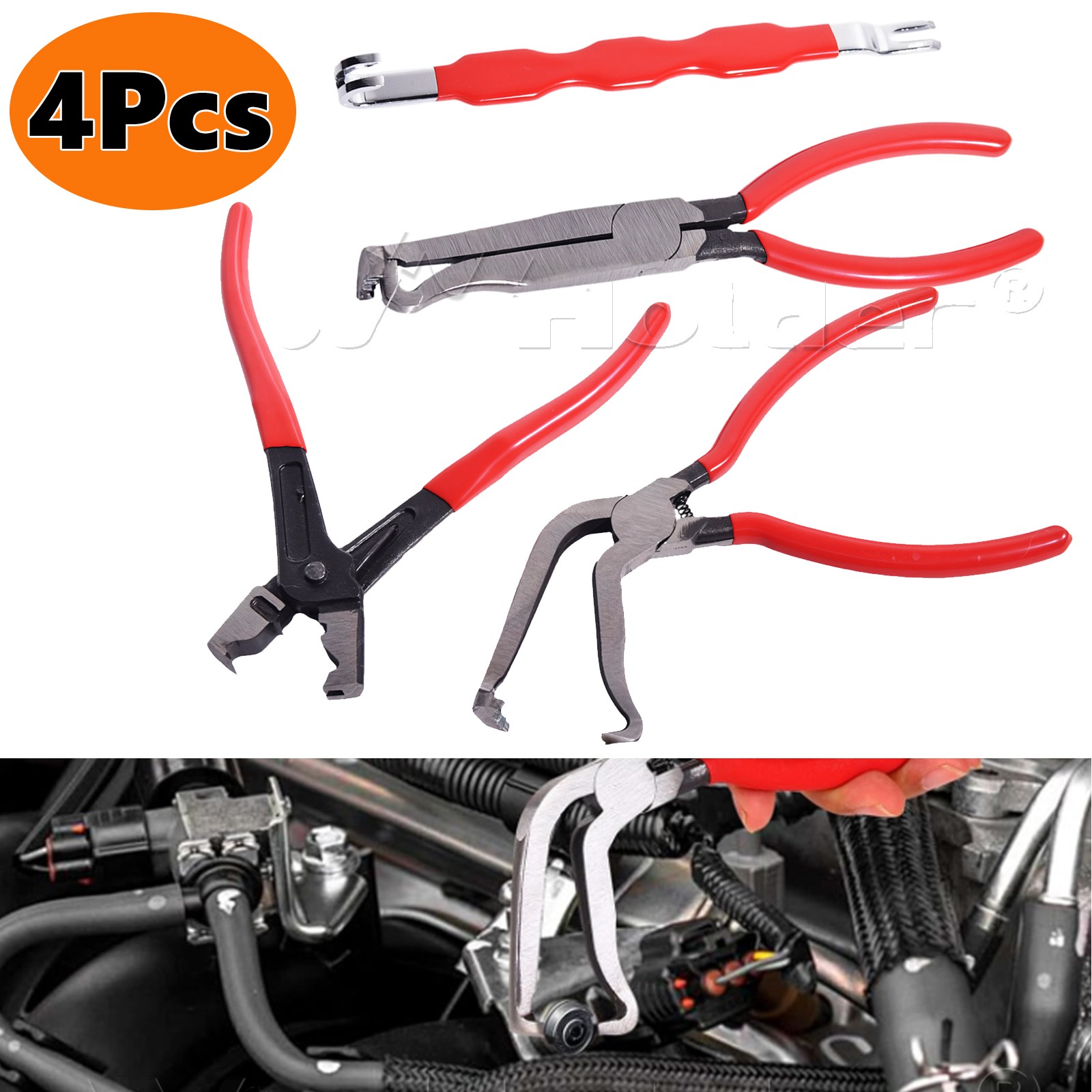 4pc Electrical Disconnect Pliers 60° Automotive Electrical Connector Separator
