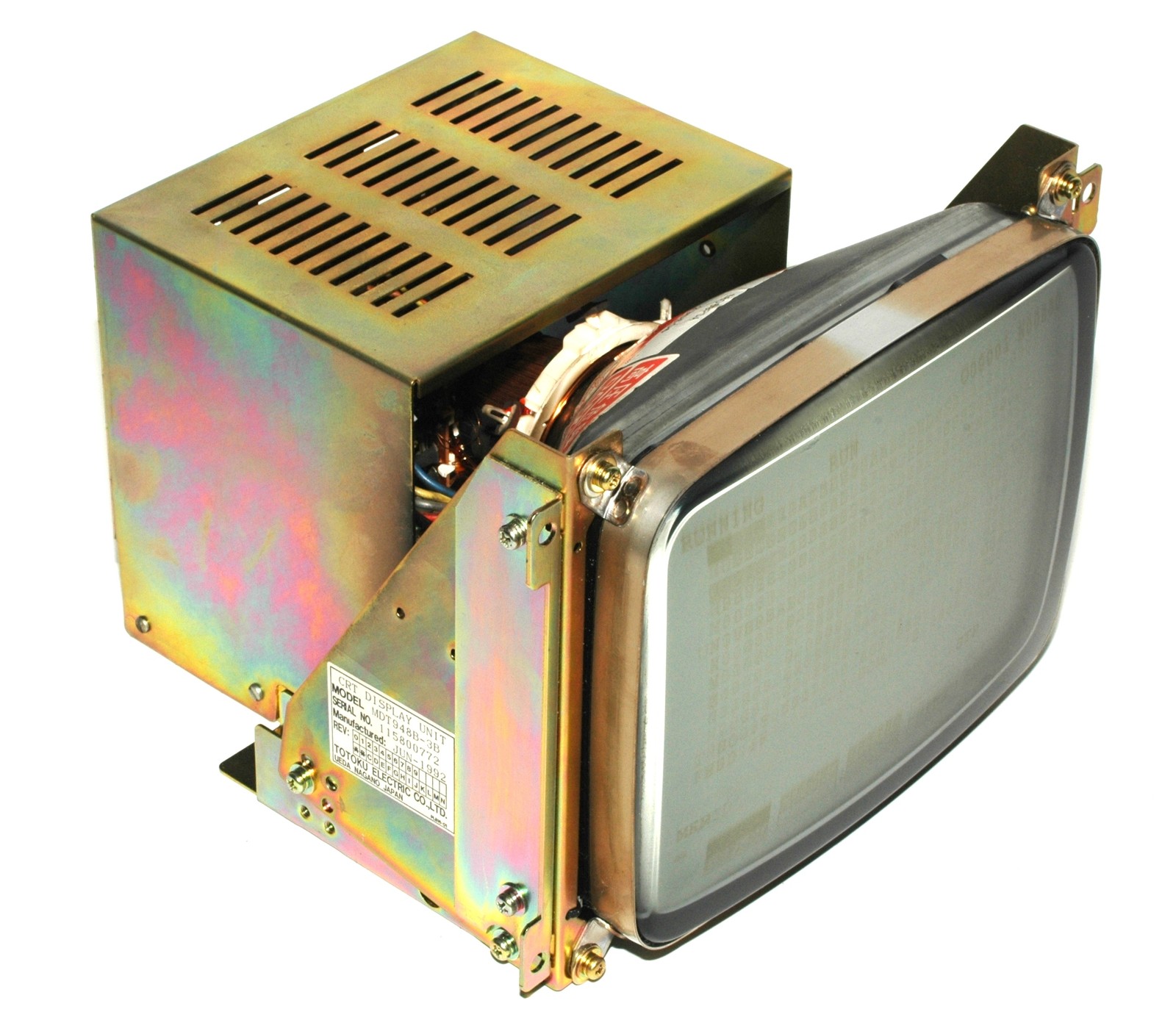 Totoku Electric CRT Monitor Unit MDT948B-3B *REPAIR EVALUATION ONLY* [PZJ]