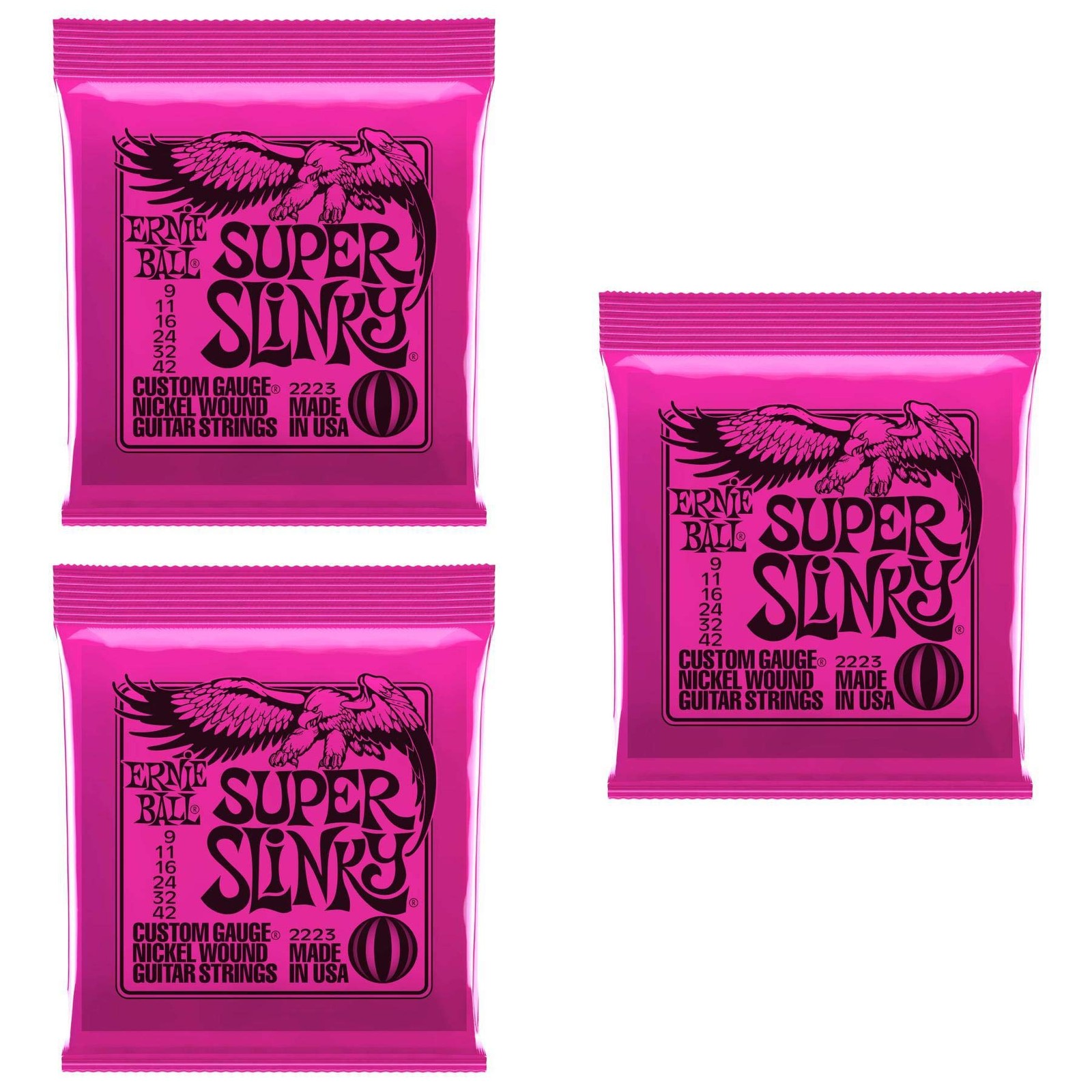 Super Slinky Electric Guitar Strings 9-42 (Pack of 3 Sets) (2223x3)