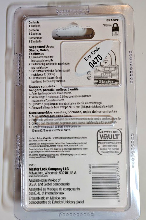 Master Lock Contractor Grade Maximum Security Steel Padlock 5KADPF- NEW