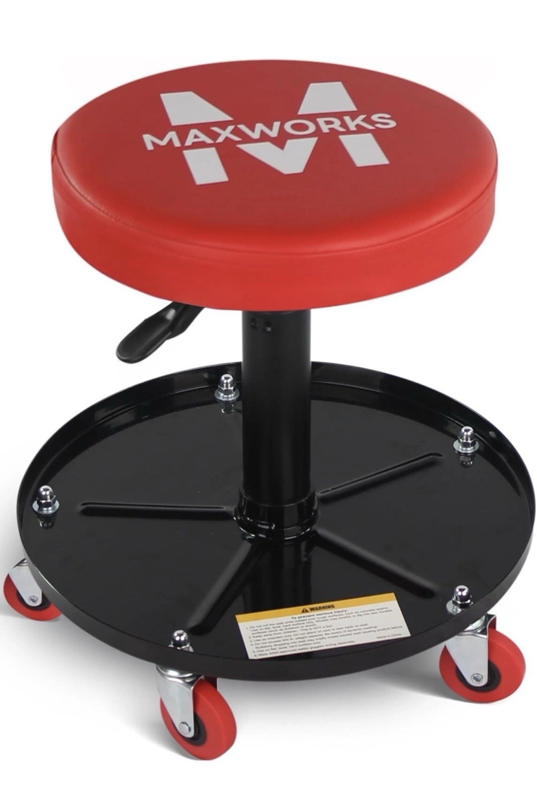 🛠️ MaxWorks Pneumatic Roller Seat – 300 LB Capacity – Adjustable Height 🛠️