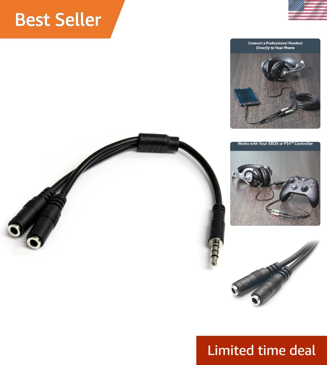 Durable 3.5mm Female Splitter for Headsets and Microphones - Perfect for Travel