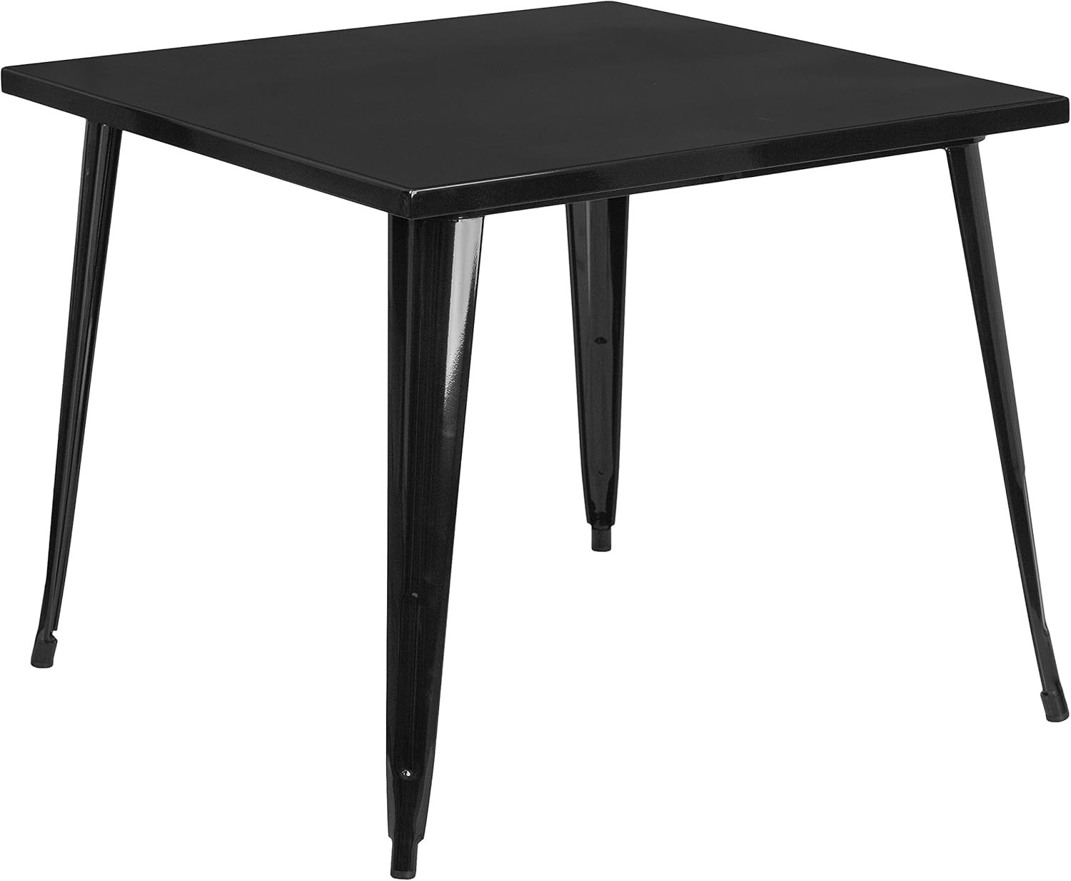 Parker Commercial Grade 35.5" Square Black Metal Indoor-Outdoor Table
