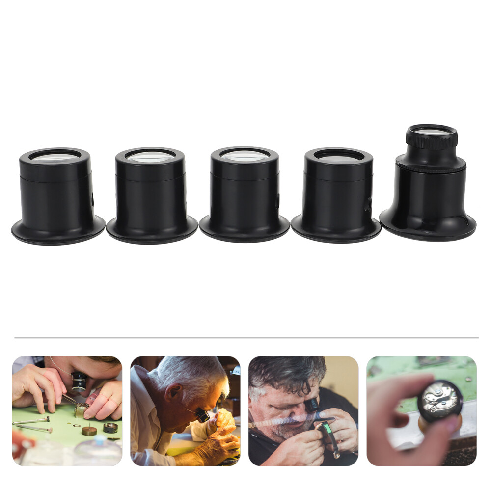 5 Pcs Watch Repair Glasses Plastic Loupe Magnifiers For Watch Repairing