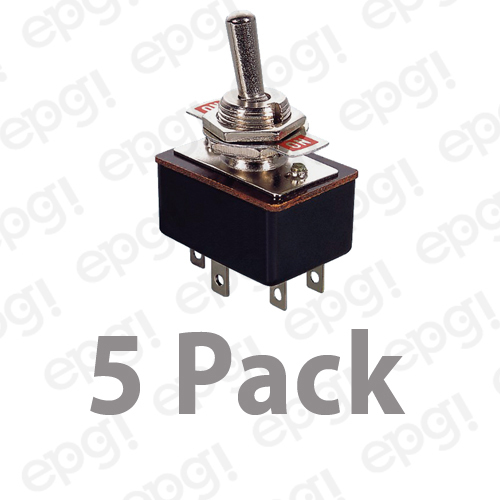 5 PACK - DPDT (ON/ON) STANDARD DUTY TOGGLE SWITCH 4AMP-125V # DP3-5PK
