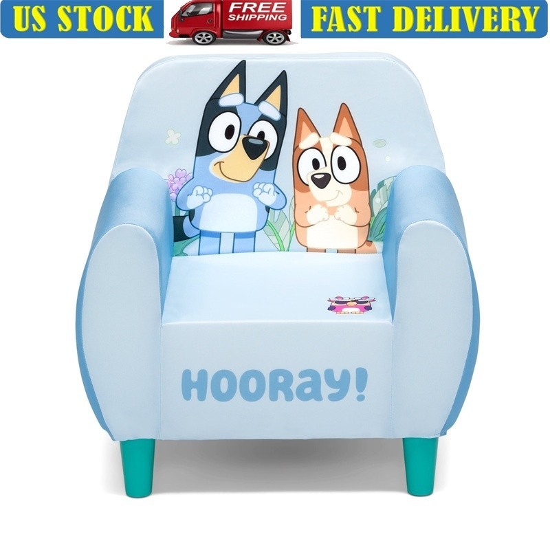 Bluey Foam Chair Armchair Kids High Back Padded Arms Fun Playtime Relaxation New