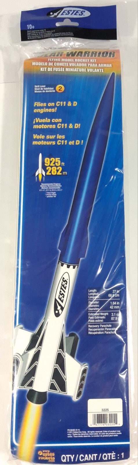 Estes Solar Warrior Flying Model Rocket Kit 3225 Sealed New
