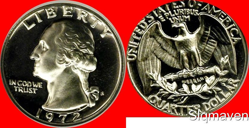 1972 S Washington Quarter Gem Proof