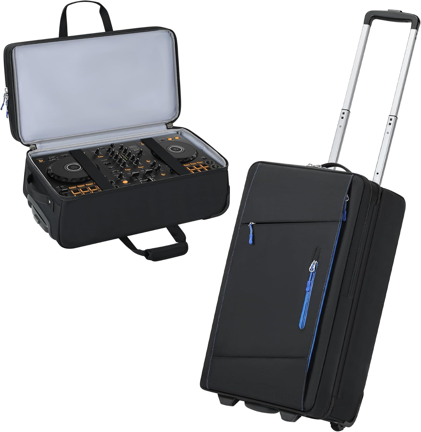 DJ Controller Bag with Wheels Compatible with DDJ FLX4 / 400 / REV1 / SB3, DJ Ca