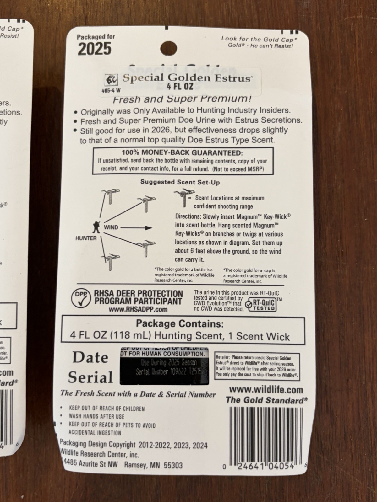 2x Wildlife Research Special Golden Estrus Deer Lure Doe Estrus Scent 4 oz 2025