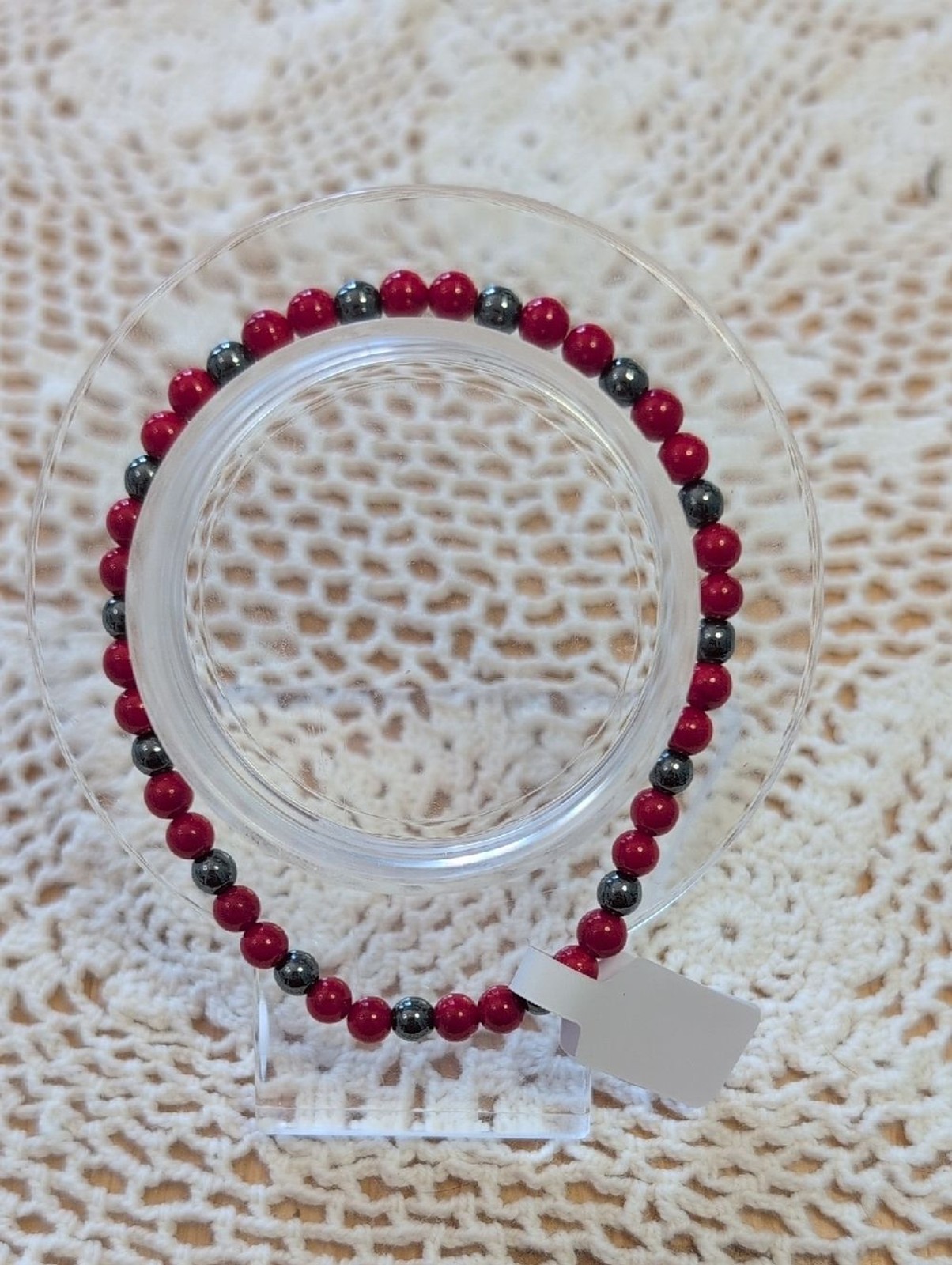 Masha Jade And Hematite Stretch Bracelet