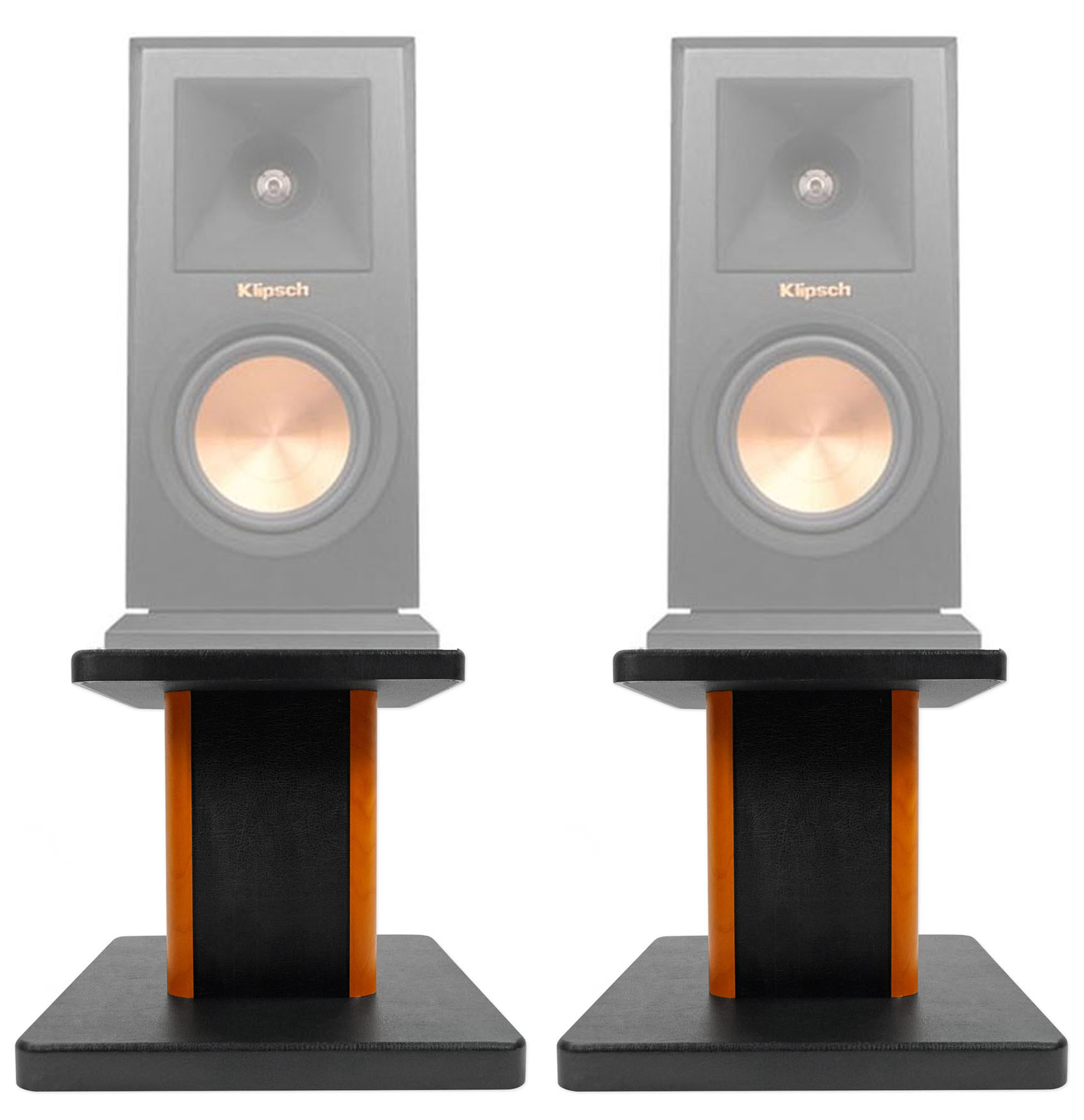 (2) 8” Wood Bookshelf Speaker Stands For Klipsch RP-150M Bookshelf Speakers