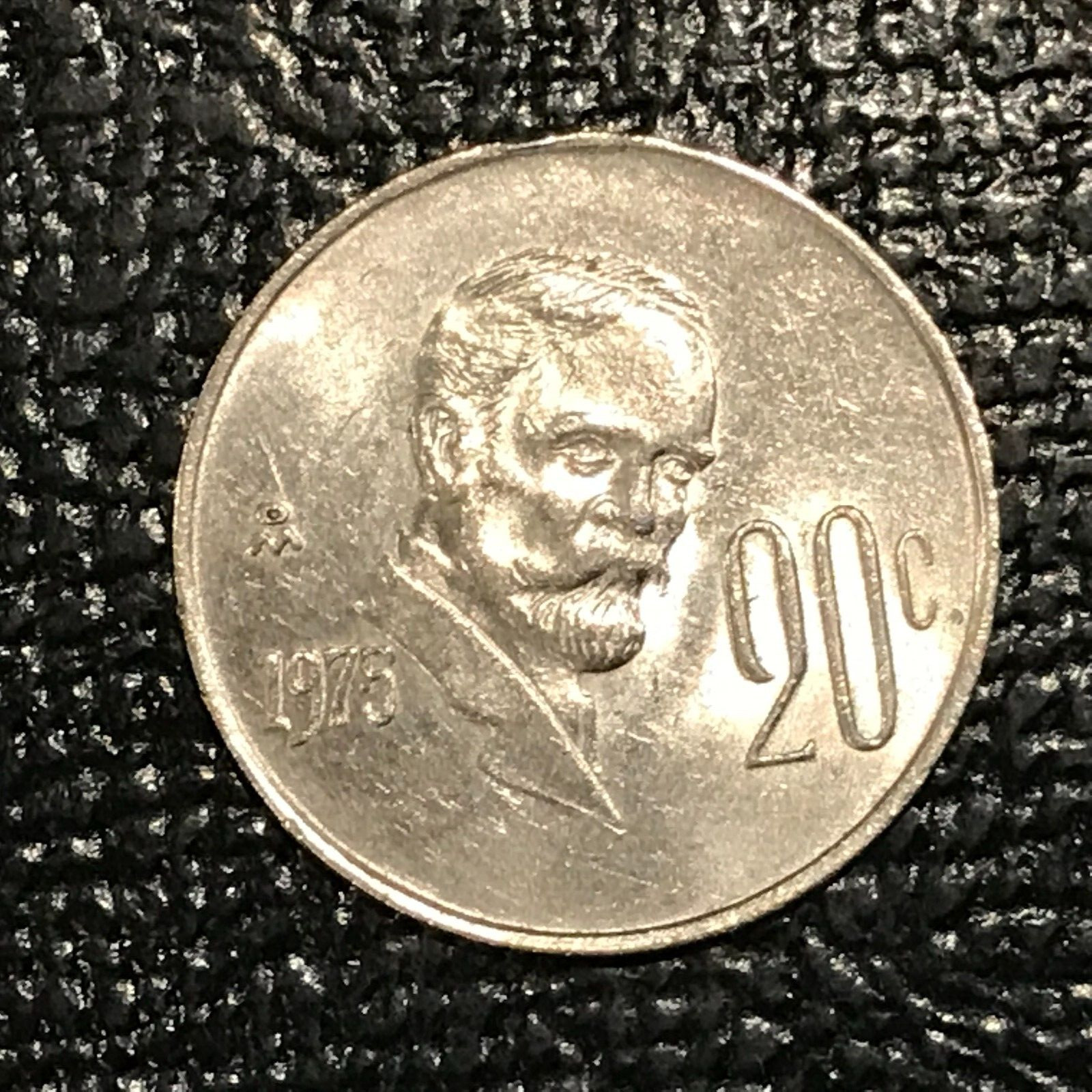 HIGH GRADE AU+ 1975 MEXICO 20 CENTAVOS COIN-MAR247