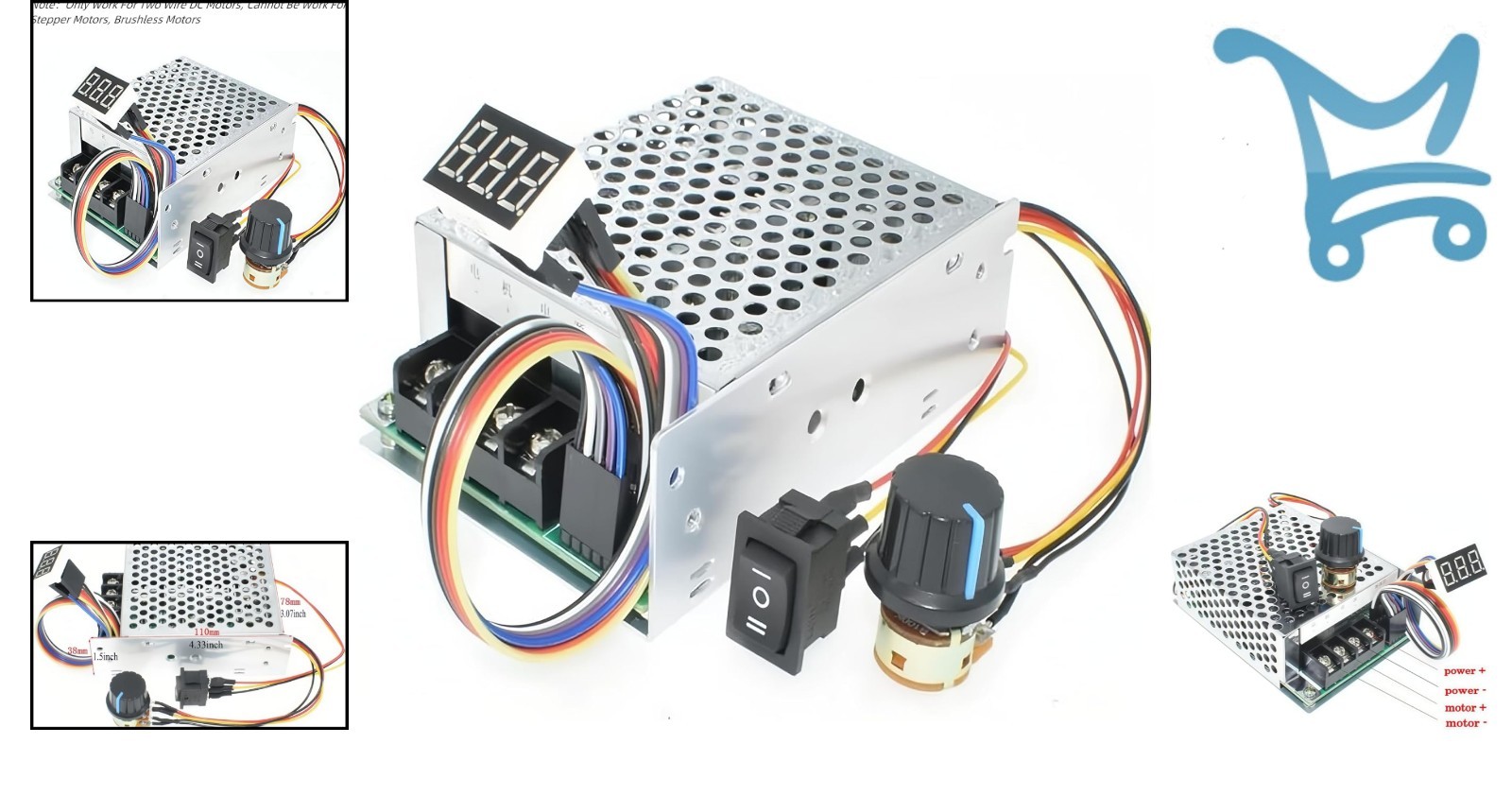 Digital PWM Motor Speed Controller 10-55V 60A for Brushed Motor Power Wheels
