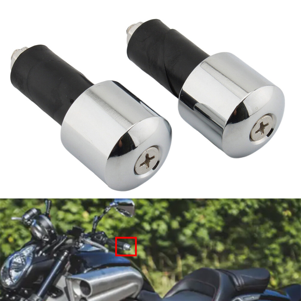 18mm 2pcs Motorcycle Chrome Handlebar End Caps For Yamaha VMAX 400 450 500 750