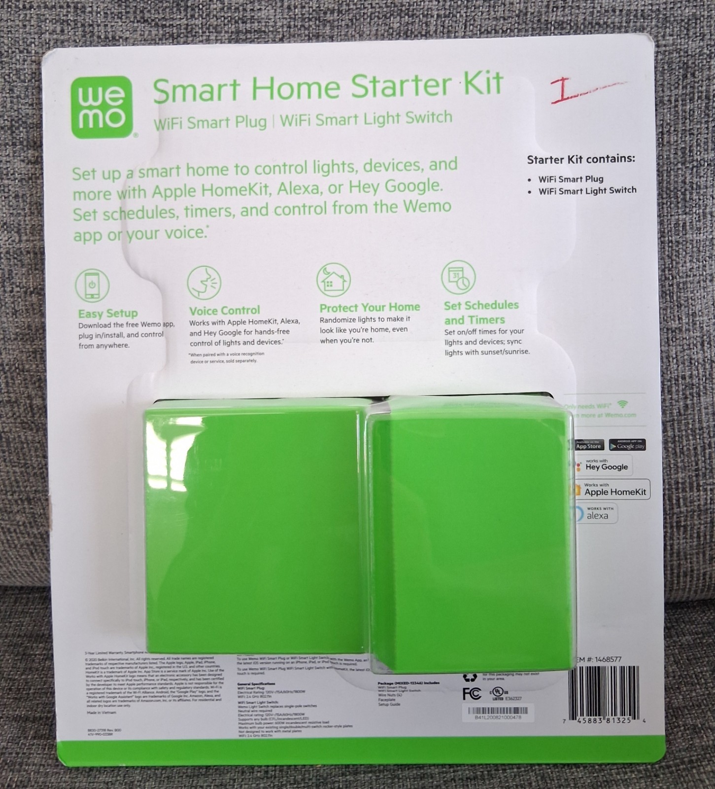 Wemo Smart Home Starter Kit Controlled Switch & Smart Plug Google Apple Alexa