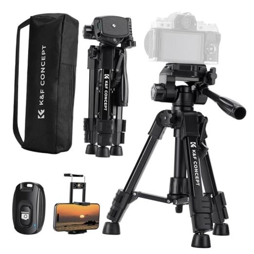 Mini Desk Tripod for Camera, 25" Aluminum Tabletop Cellphone Video Tripods