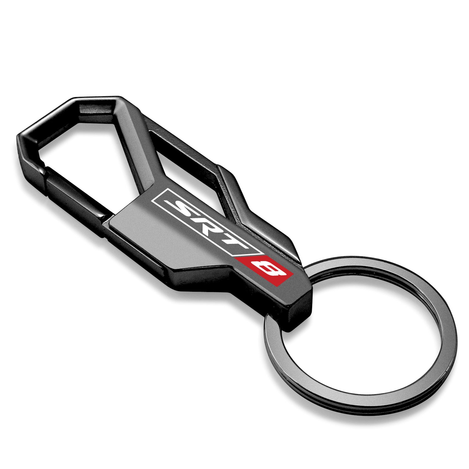Dodge SRT-8 Gunmetal Black Carabiner-style Snap Hook Metal Key Chain