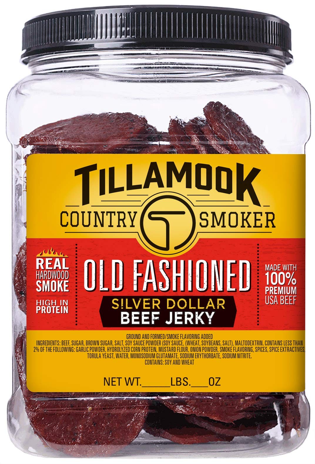 Tillamook Country Smoker Real Hardwood Smoked Silver Dollar Beef Jerky, Old...