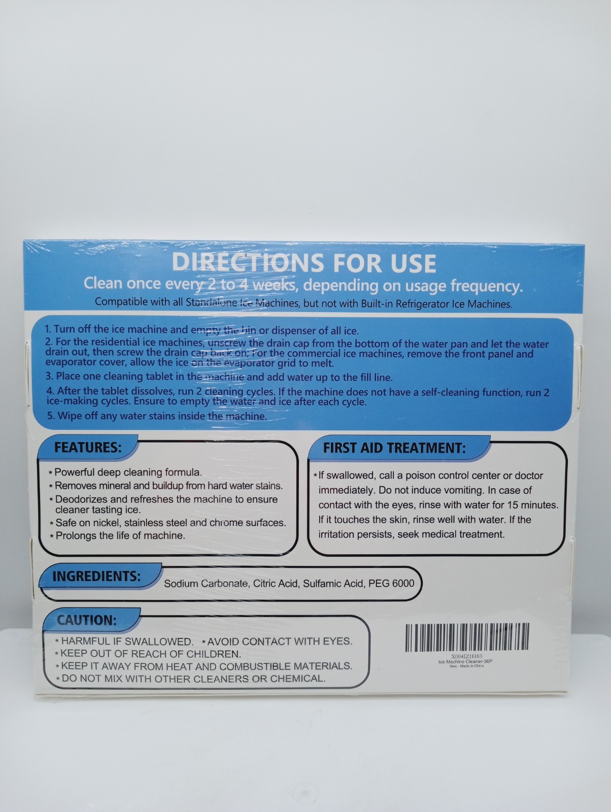 2-Pk All-in-One Ice Maker Cleaning Tablets 36 Pack - Easy, Effective Maintenance