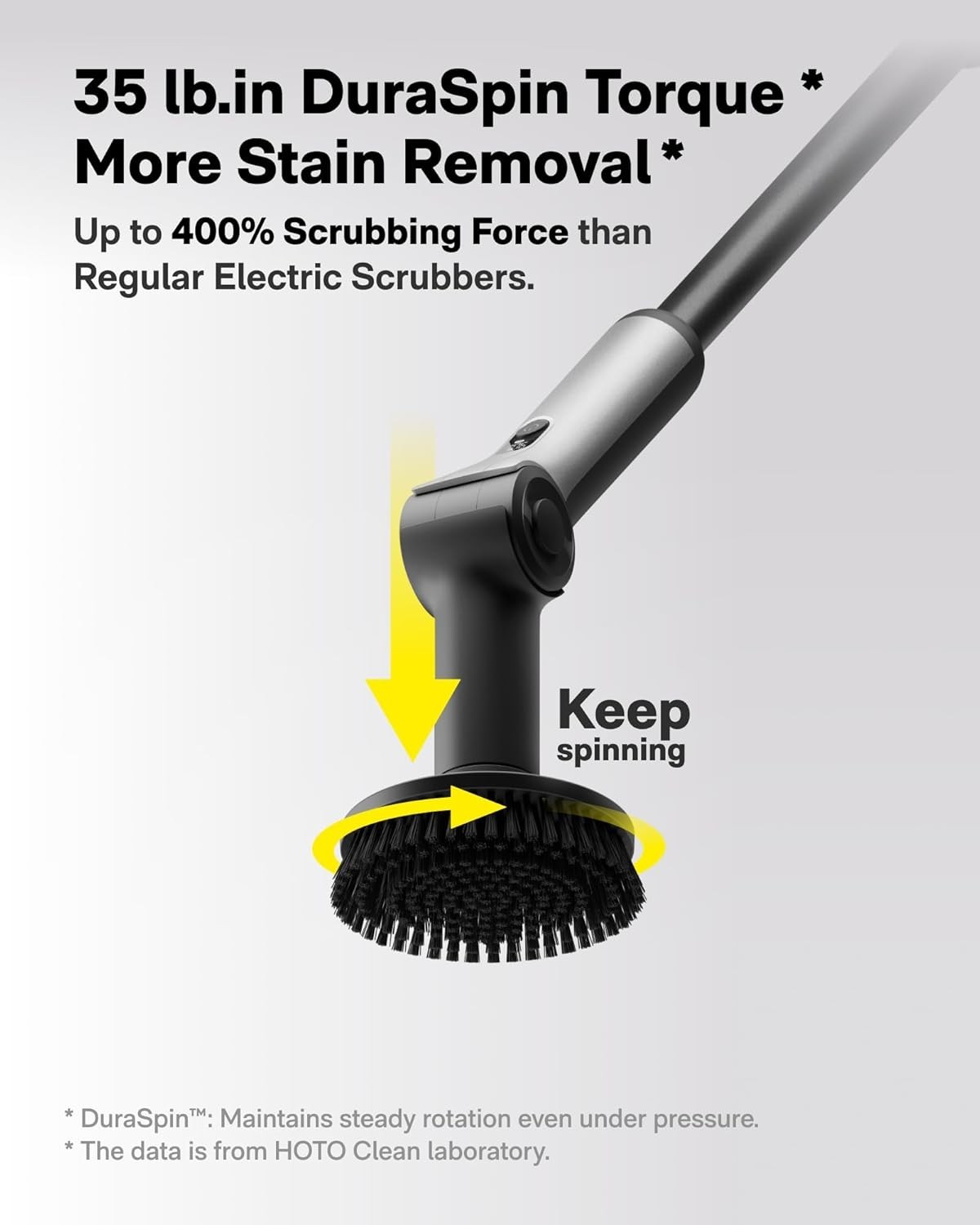 HOTO Flexi Cordless Electric Spin Scrubber, Adjustable Angle. NEW