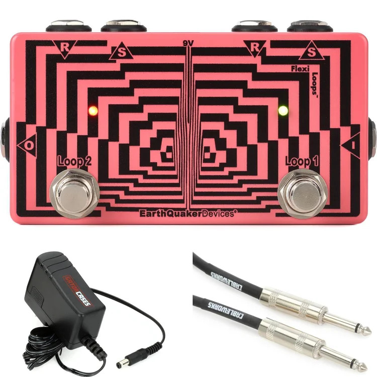 EarthQuaker Devices Flexi Loops Pedal with Power Supply and Cable - Antique