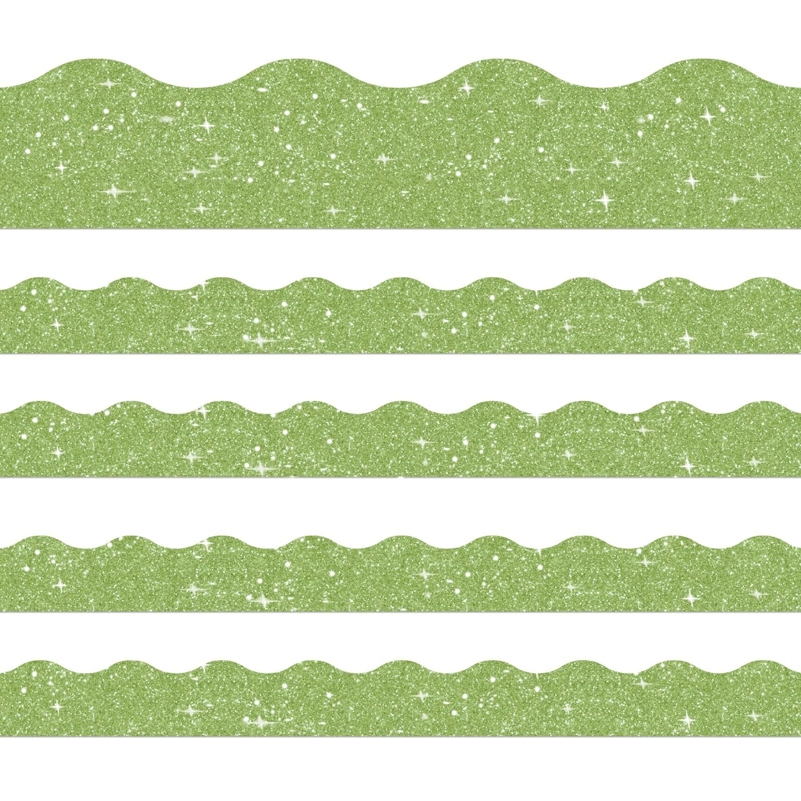 60FT Shine Scalloped Bulletin Board Border- Green Bulletin Board Border, Shin...