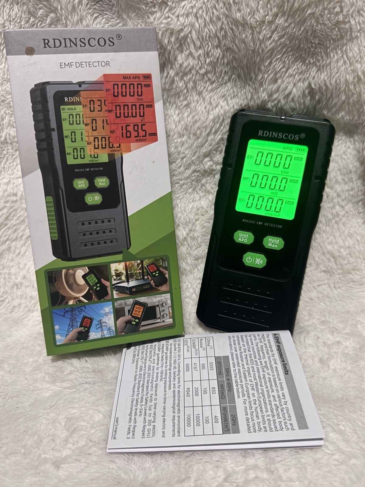 RDINSCOS EMF Detector Detect Types of Electromagnetic Radiation Field in 1 Meter