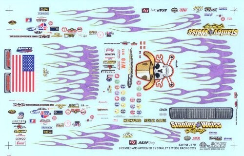 Slixx 7179 Stanley & Weiss Racing 68 Camaro Pro Mod John Stanley 1/24 1/25 decal
