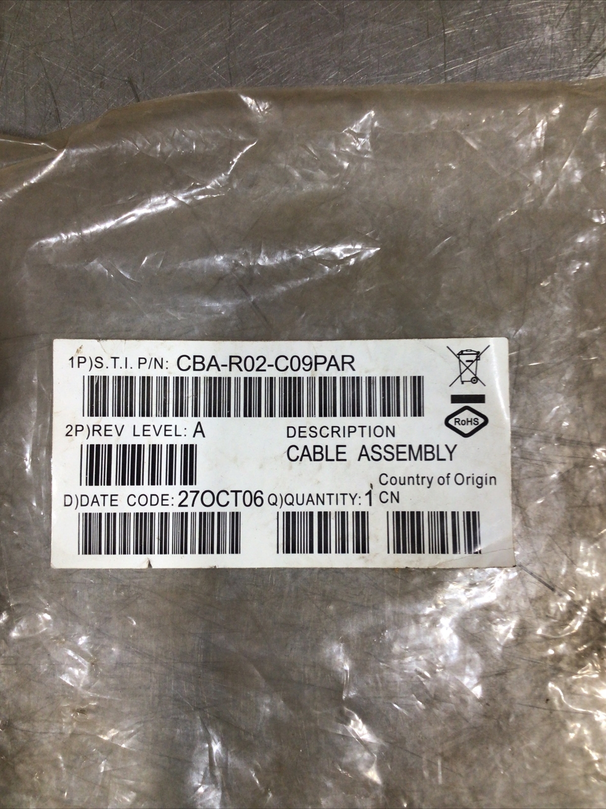 CBA-R02-C09PAR Cable Assembly