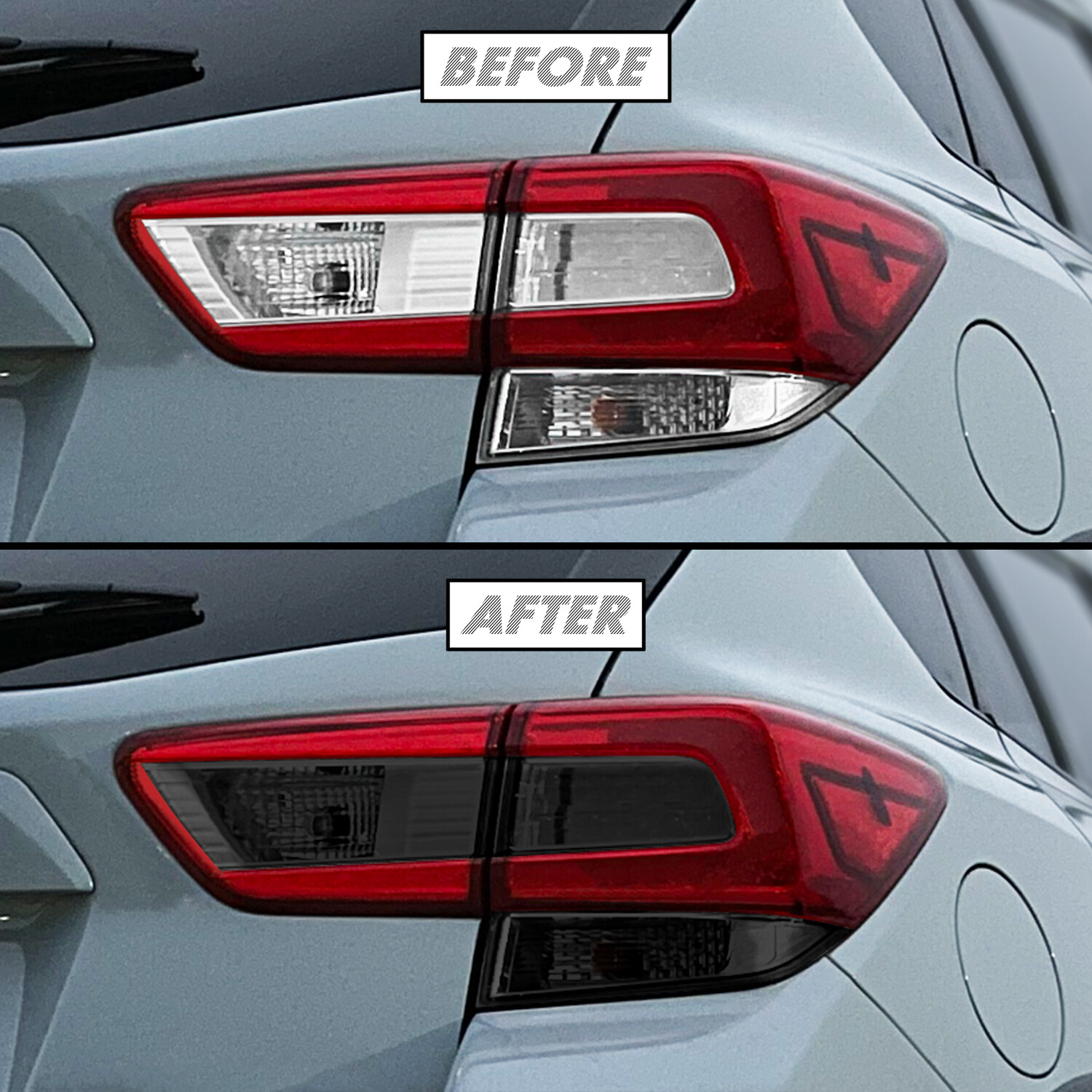 FOR 18-23 Subaru Crosstrek Tail Light Turn Signal & Reverse SMOKE Vinyl Tint