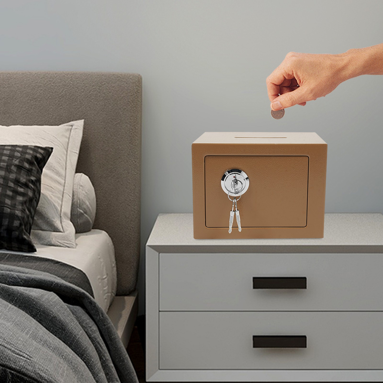 Small Safe Box with Drop Slot Safe Box for Money Cash Safe Box for Cabinets