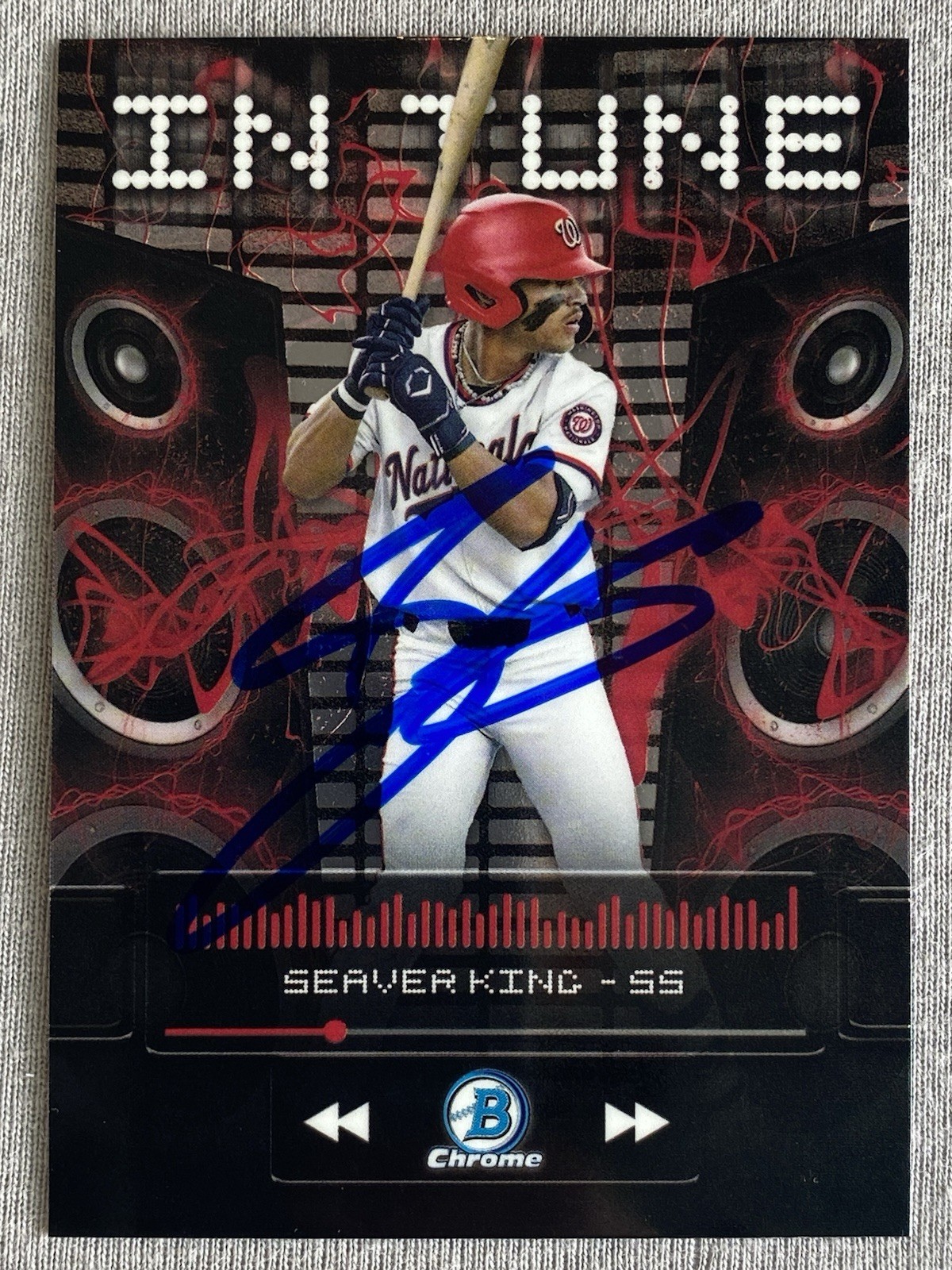NATIONALS- SEAVER KING AUTOGRAPH 2024 BOWMAN DRAFT CHROME IN TUNE #IT-7