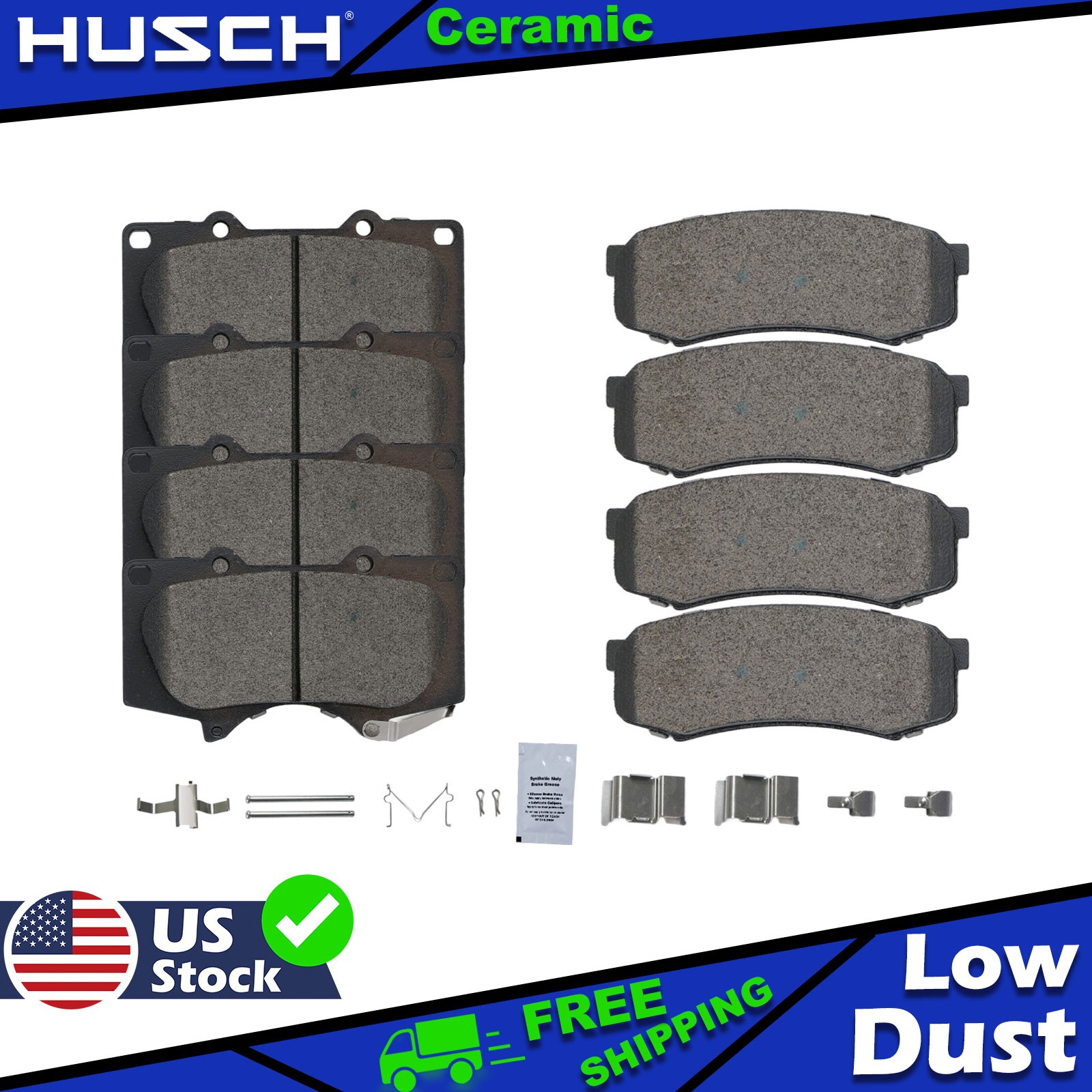 Front Rear Brake Pads for Toyota 4Runner Sequoia FJ Cruiser Lexus GX460 GX470