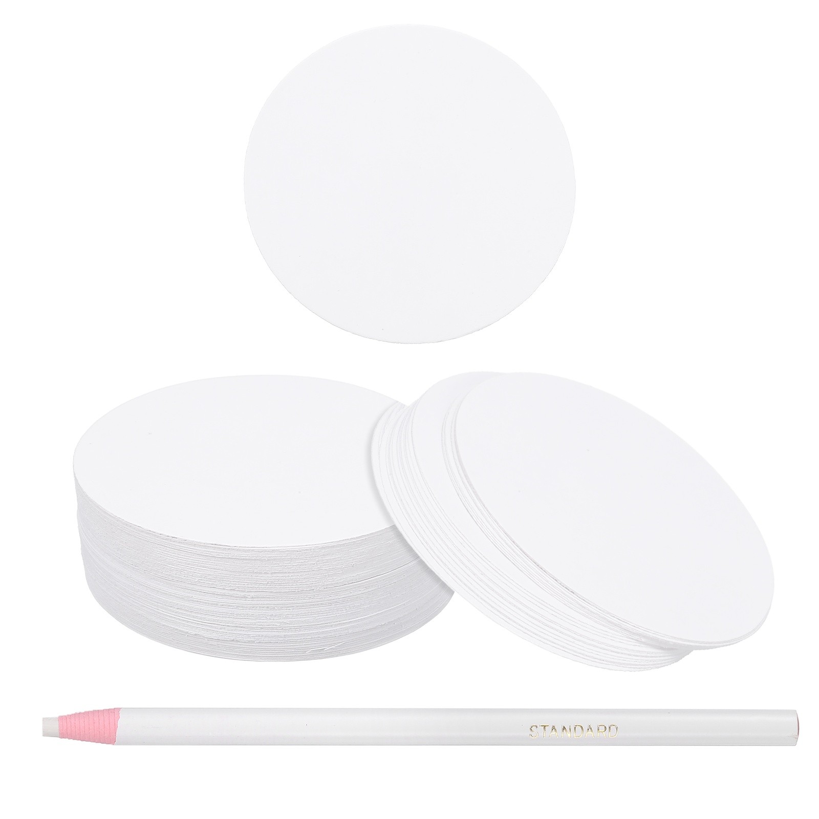 100 Pcs Round Shape Piecing Paper for Quilting with Pen (2.3")
