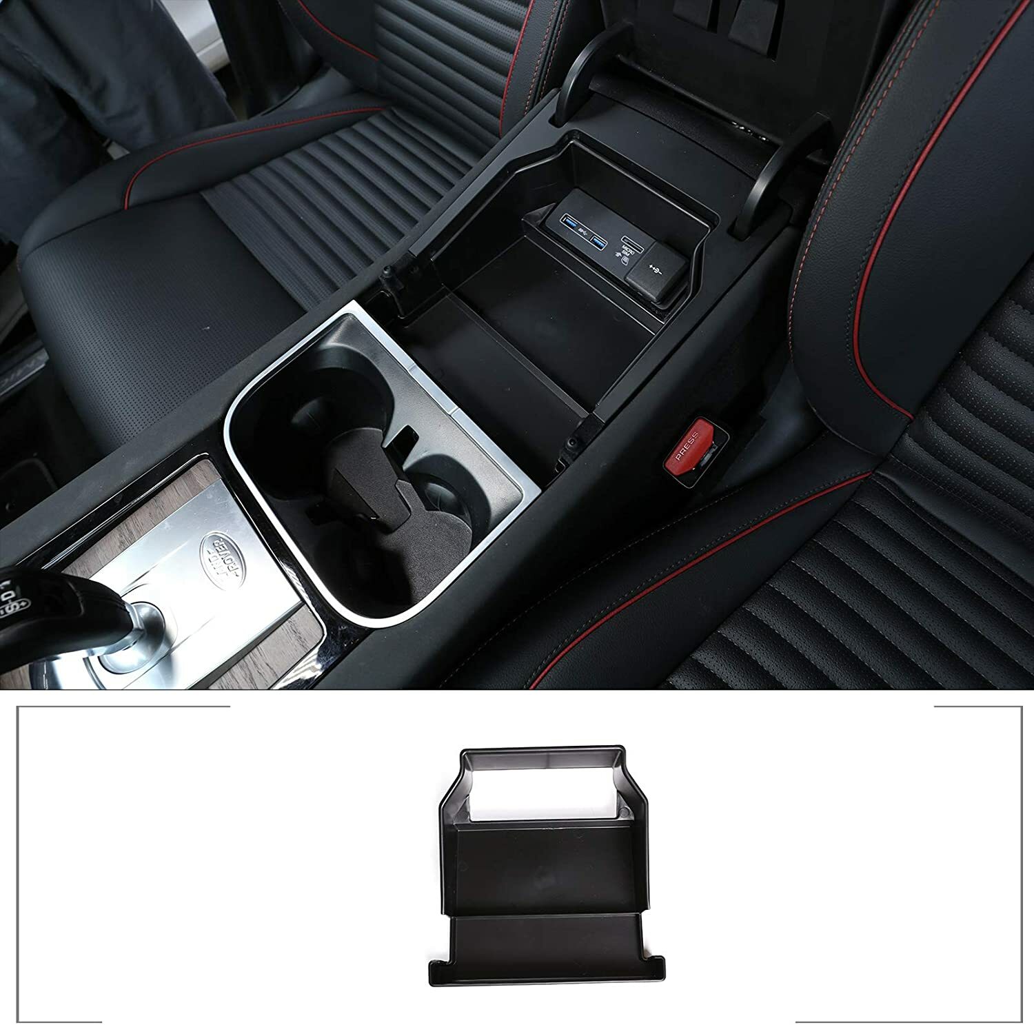 For Land Rover Discovery Sport 20+  Armrest Box Organizer Storage Box ABS Black
