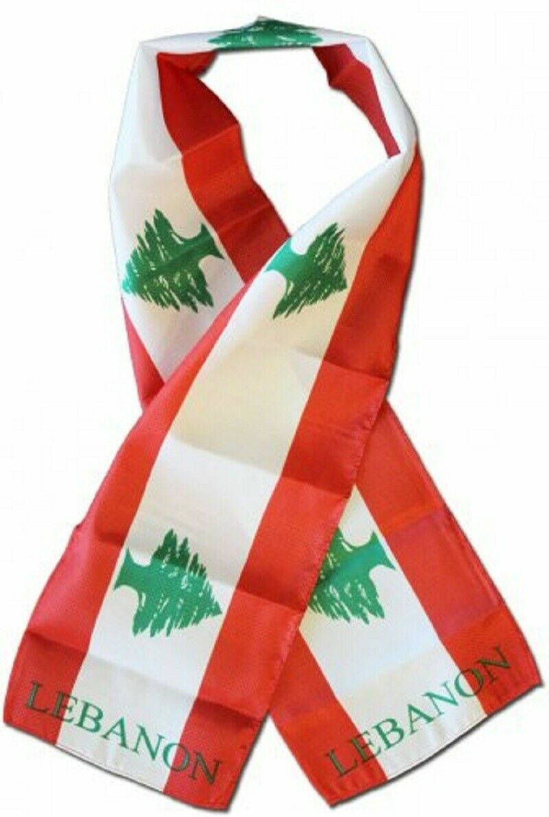 Lebanon Flag Print Scarf *NEW* One-Size-Fits-All Lebanese Handkerchief FREE S/H